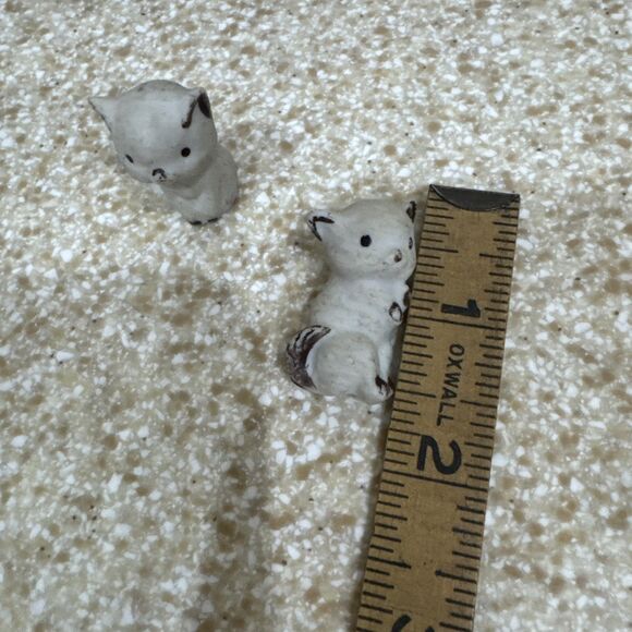 Set Of 3 Ceramic White And Gray Cats Vintage - Picture 8 of 8